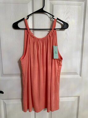 Wiholl Pleated Front Halter Tank Top